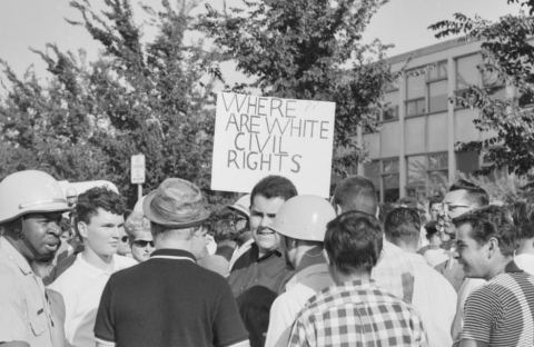 Open housing protest, Bogan High School, 1966